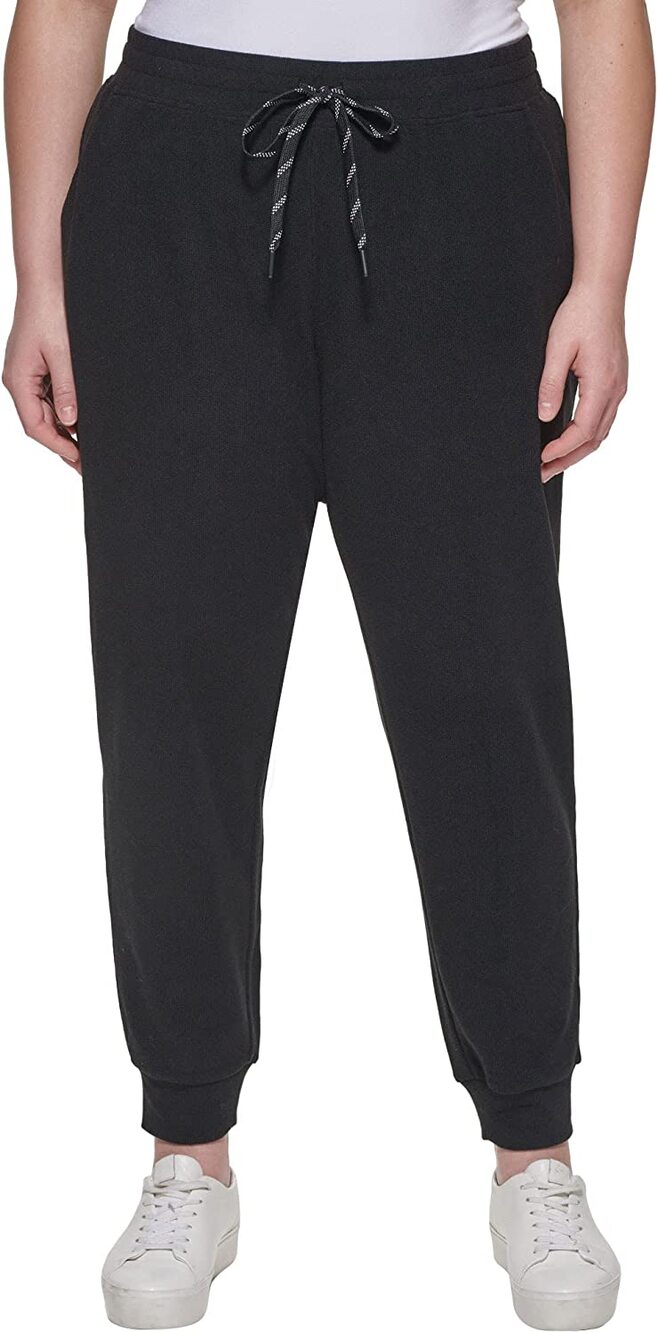 ANDREW MARC NEW YORK Jogger Pants Drawstring High-Rise Cuffed Hem Black Size XXL